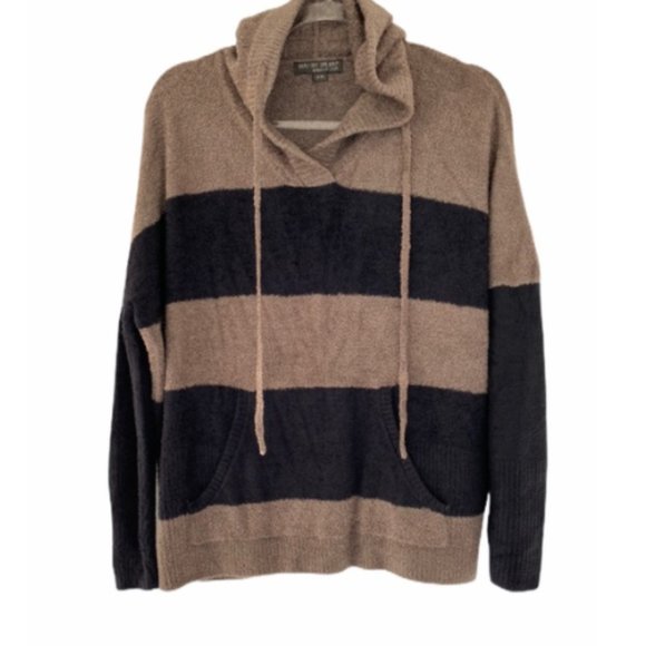 Barefoot Dreams 'Bamboo Chic Lite' Hoodie in MIDNIGHT / COCOA (S/M) - Picture 5 of 5